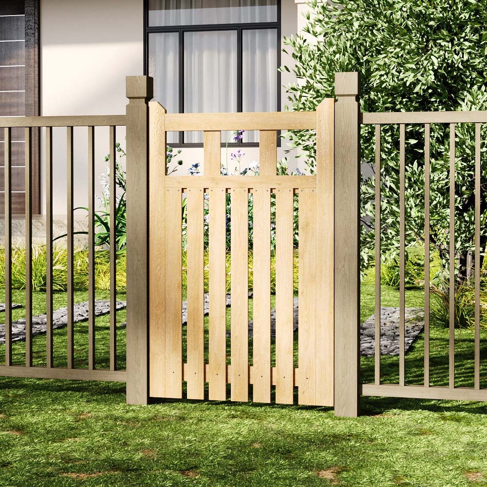 Outdoor Minimalist Nature Wooden Straight-Corner Garden Fence Door, 120 x 76 x 2.5cm Image 7