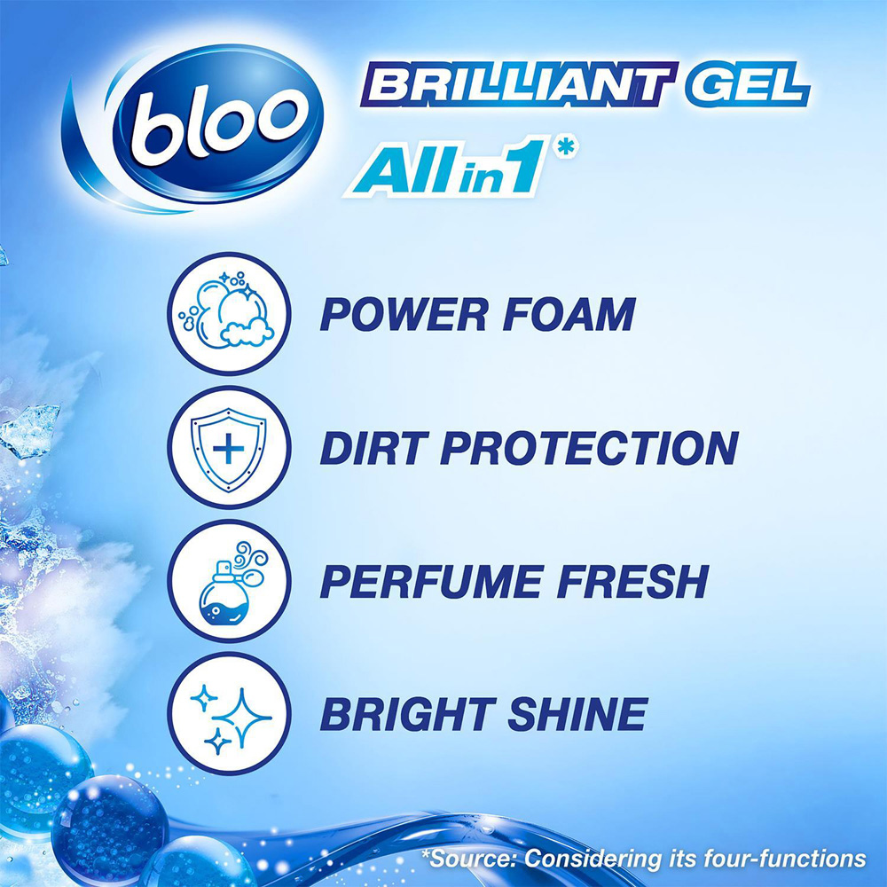 Bloo Brilliant Gel All in One Cleaner Arctic Ocean Toilet Rim Block 42g 7 Pack Image 5