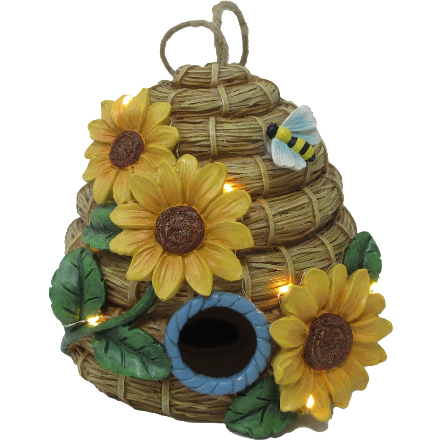 Solar Bee Hive Decorative Nester Yellow Ornament Light Image 2