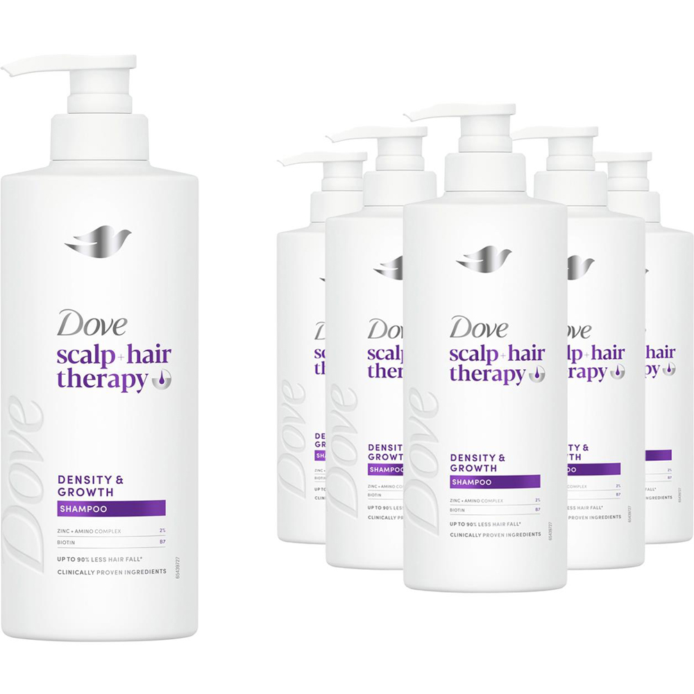Dove Scalp+Hair Therapy Biotin Amino Complex Density and Growth Shampoo 400ml 6 Pack Image 1