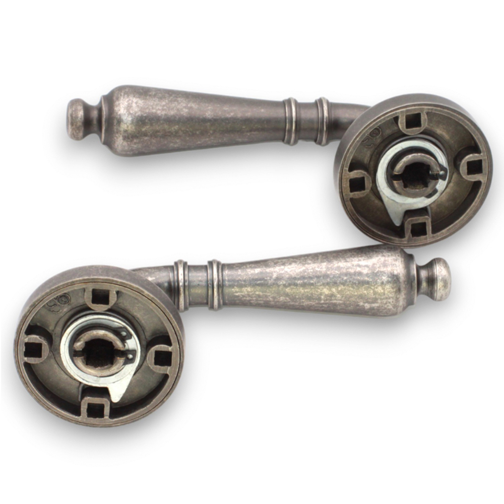 Spira Brass Hazel Pewter Lever Door Handle 2 Pack Image 3