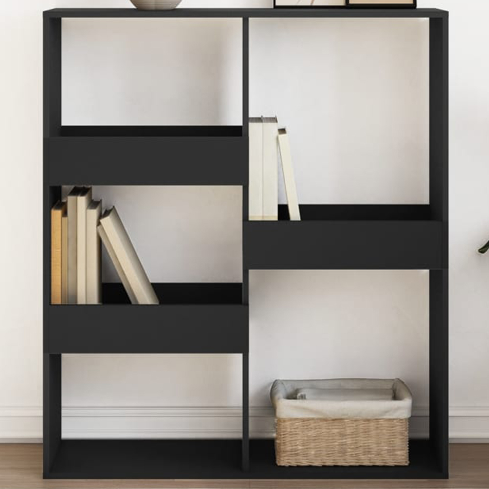 vidaXL 5 Shelf Black Bookcase Image 1