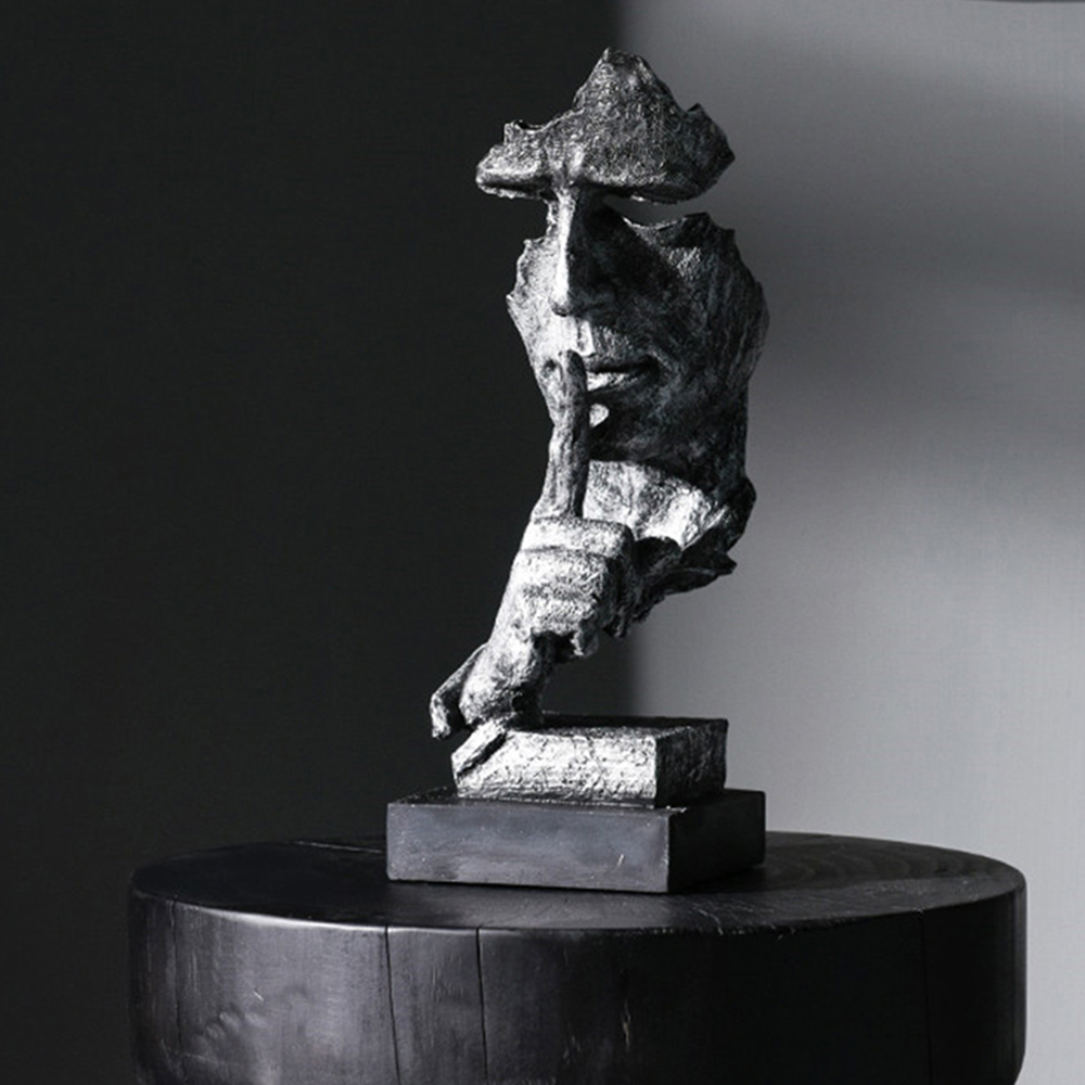 Living and Home Creative Silence is Golden Figurine Tabletop Decor Image 2
