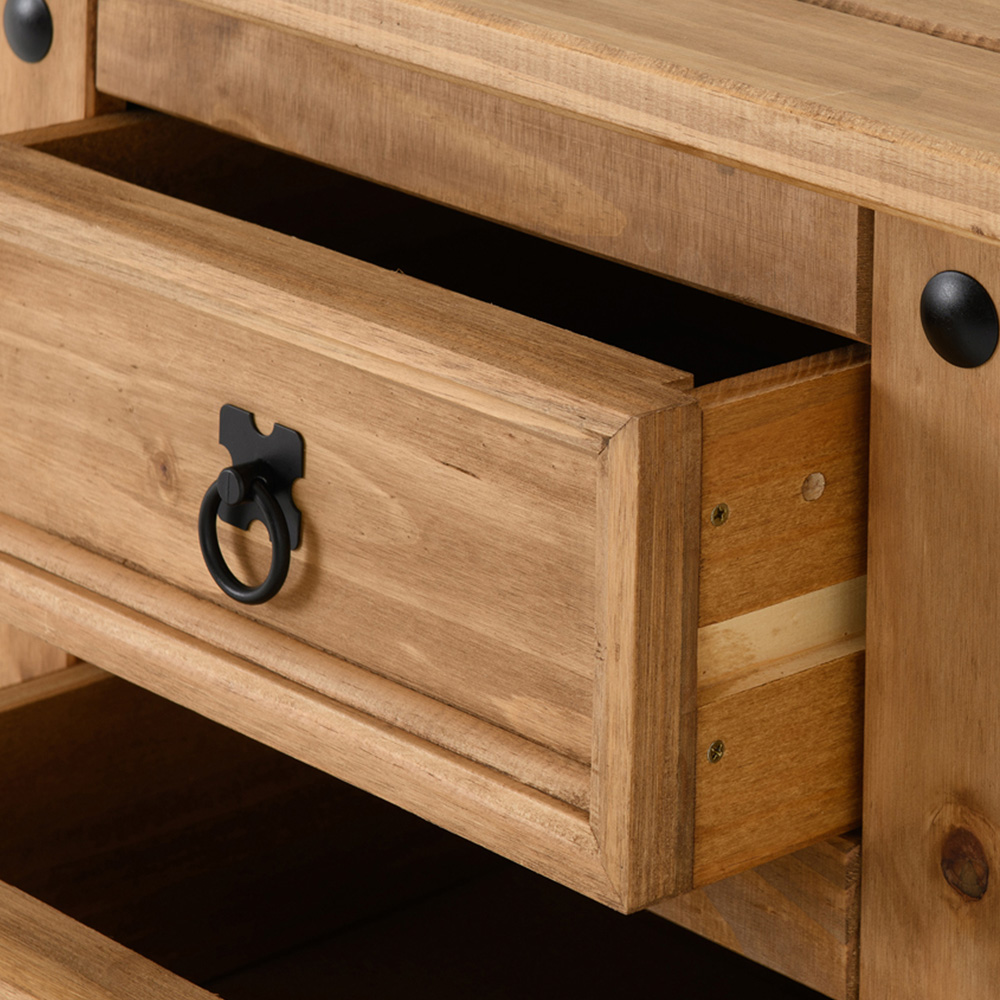 Seconique Corona 3 Drawer Waxed Pine Bedside Table Image 5