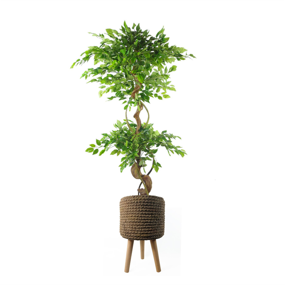 Leaf Seagrass Style Fibreglass Composite Indoor Planter with Legs 53 x 32cm Image 4