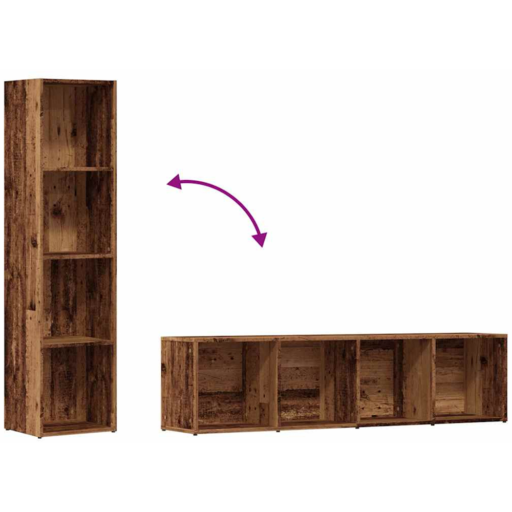 vidaXL 4 Shelf Old Wood Bookcase Image 6