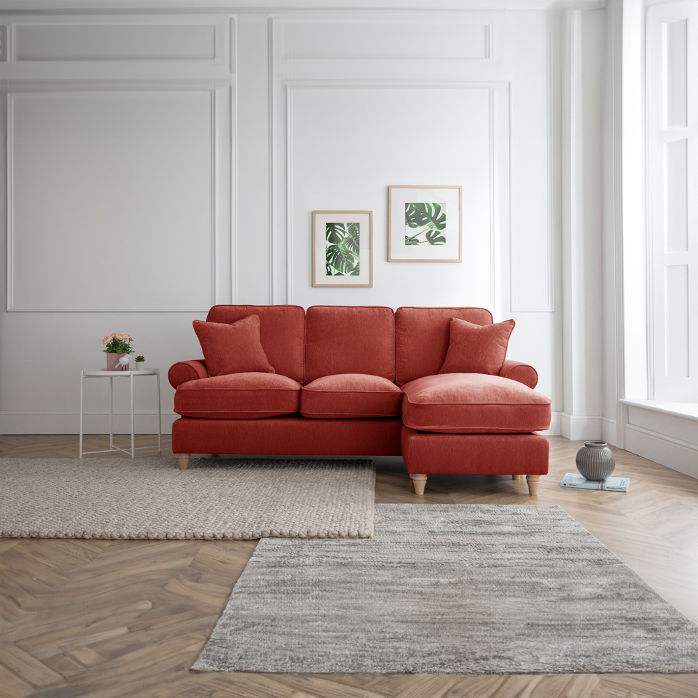 The Victoria 3 Seater Apricot Right Hand Chaise Sofa Image 4
