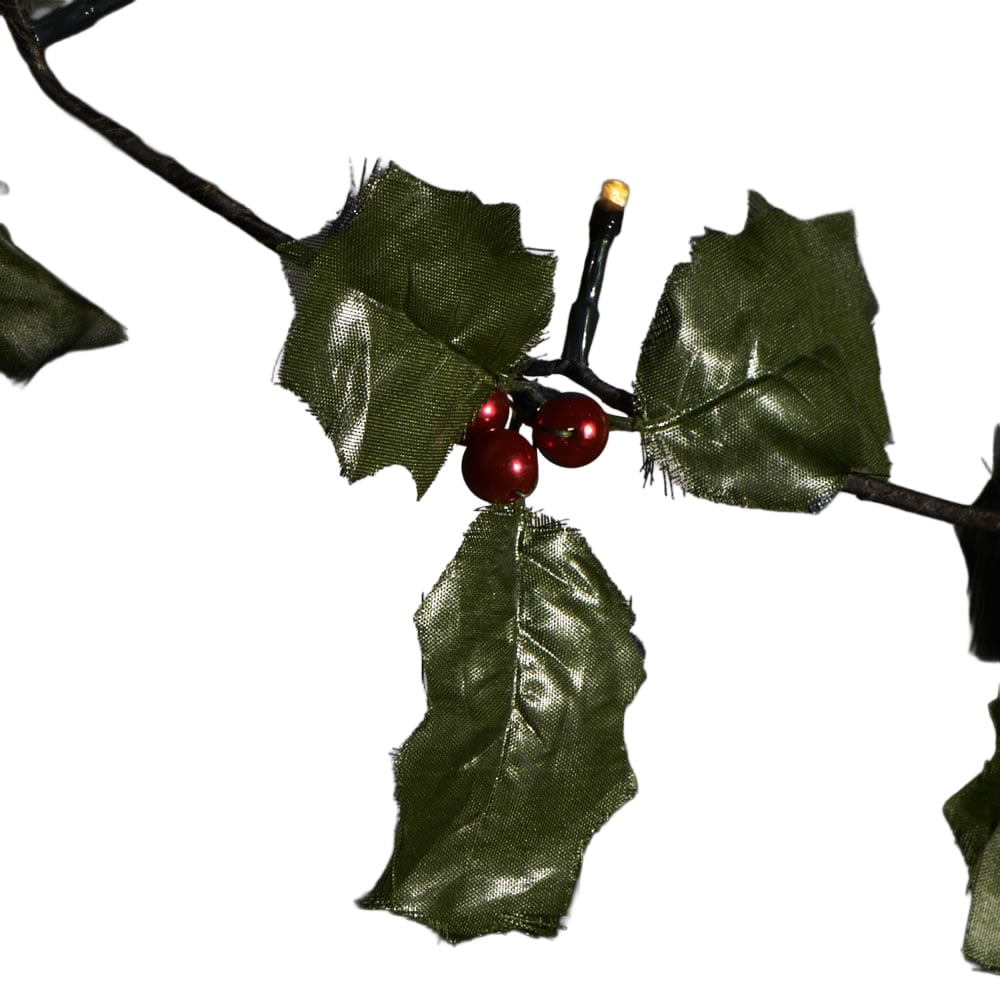Wilko Pre Lit Holly Garland Image 1