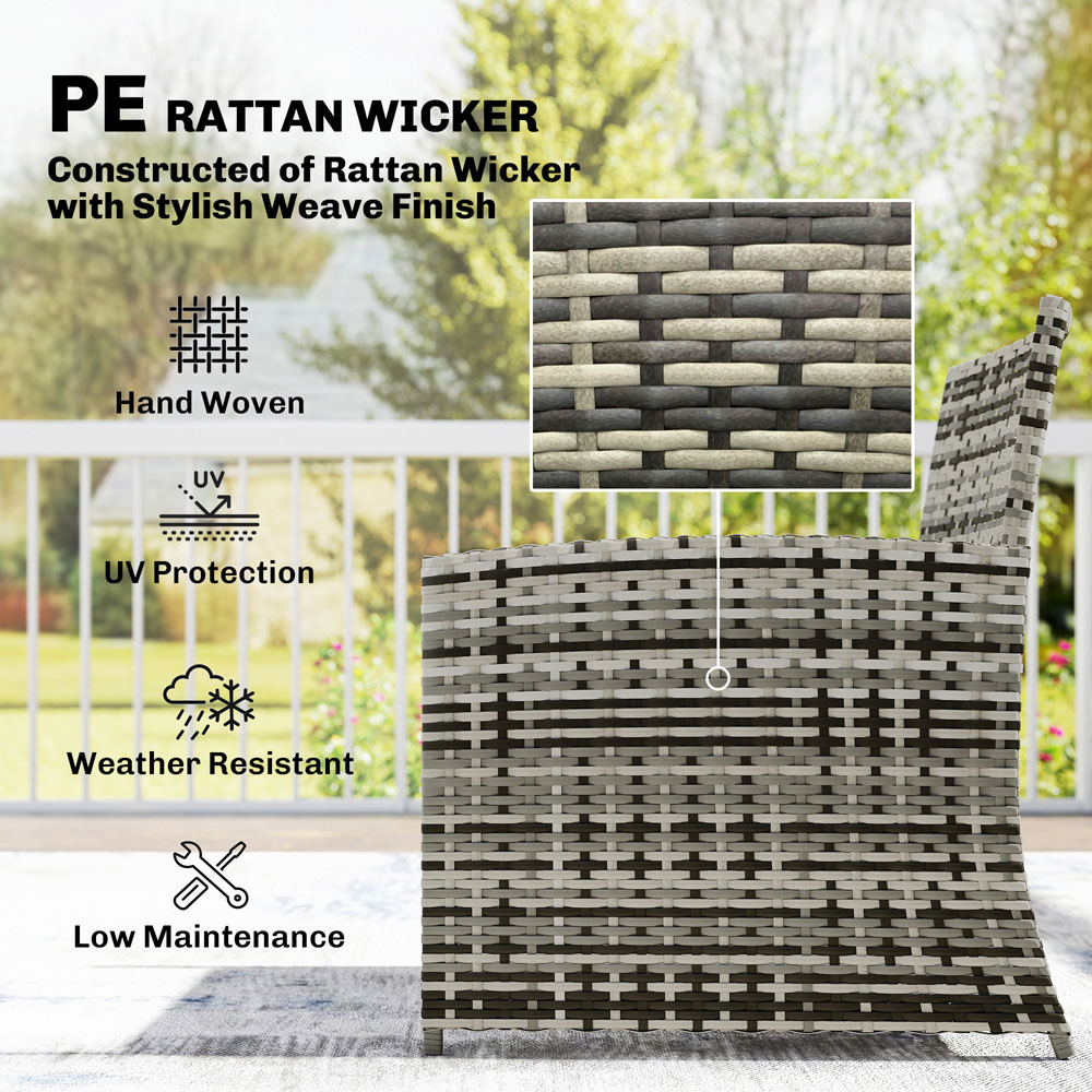 Outsunny 2 Seater Grey Rattan Garden Sofa Set Image 5