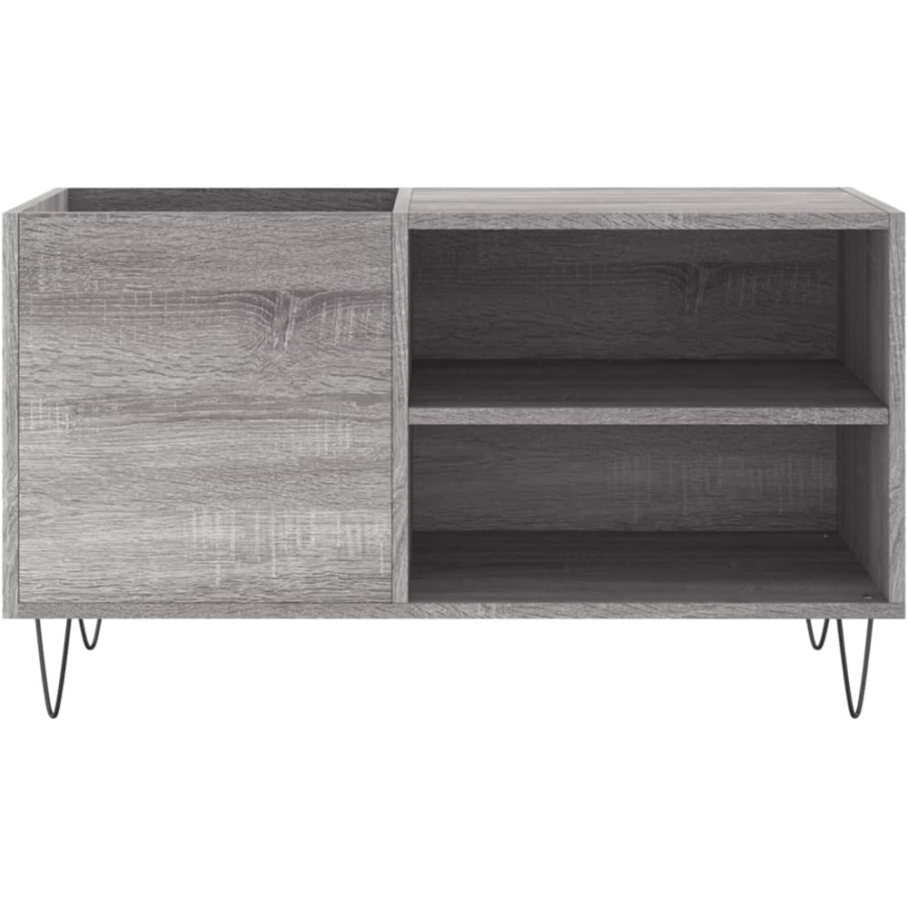 vidaXL 2 Shelf Grey Sonoma Record Cabinet Image 4