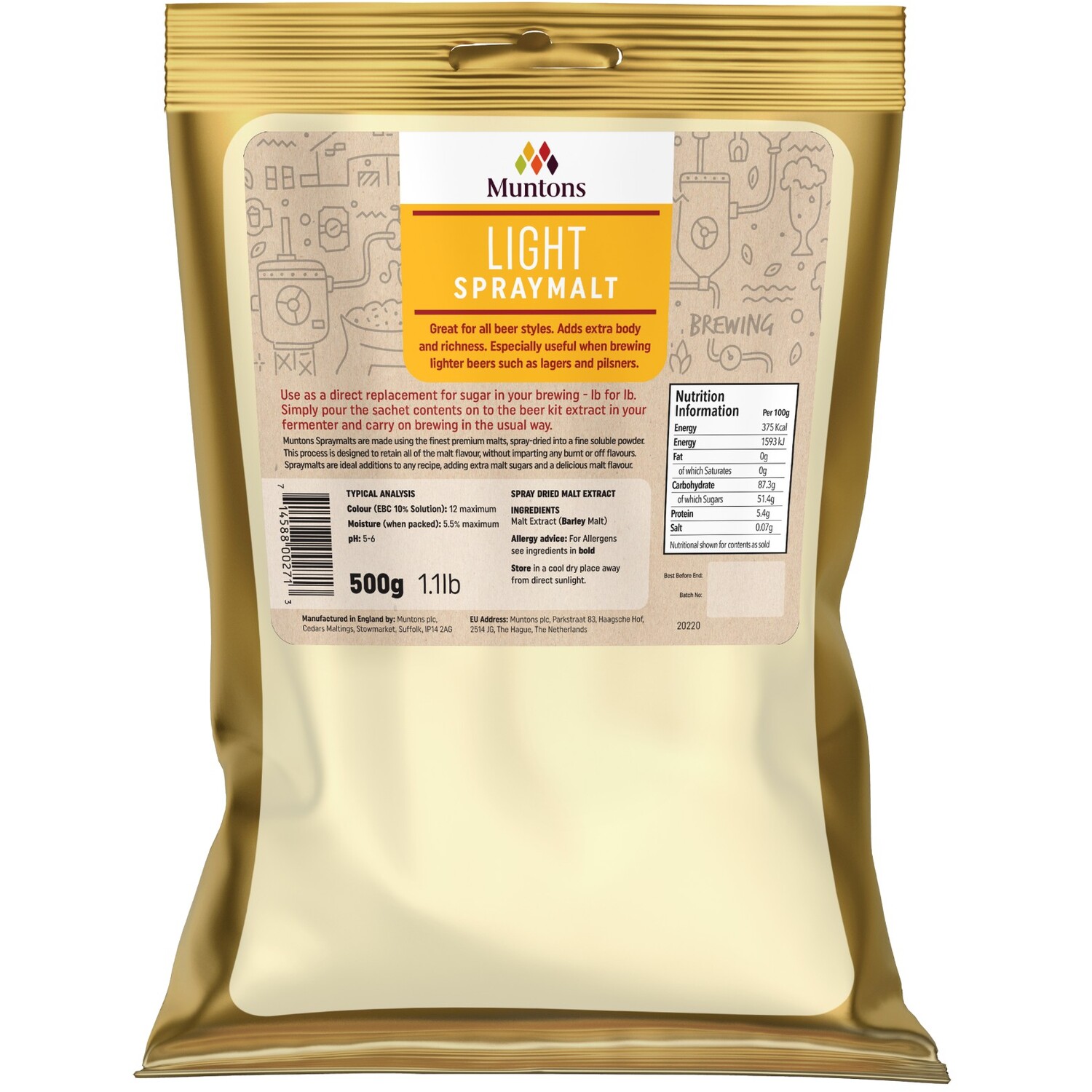 Muntons Light Spraymalt 500g Image