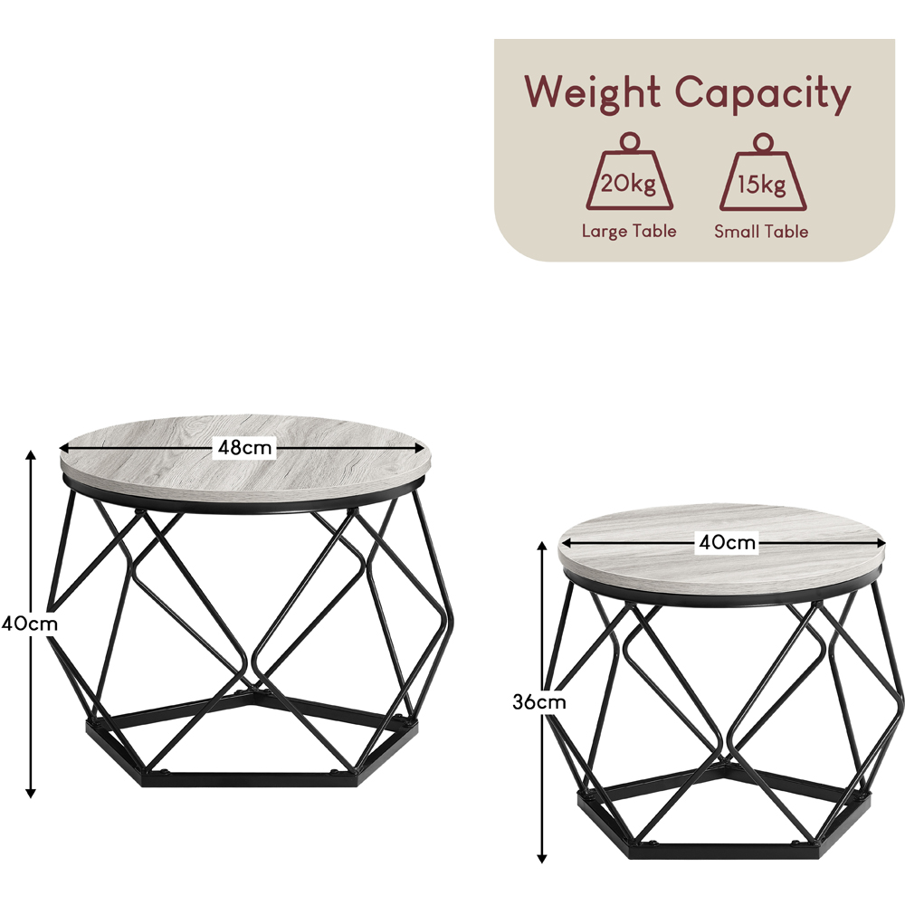 VIDA DESIGNS Brooklyn Grey Nest of Tables Set of 2 Image 8