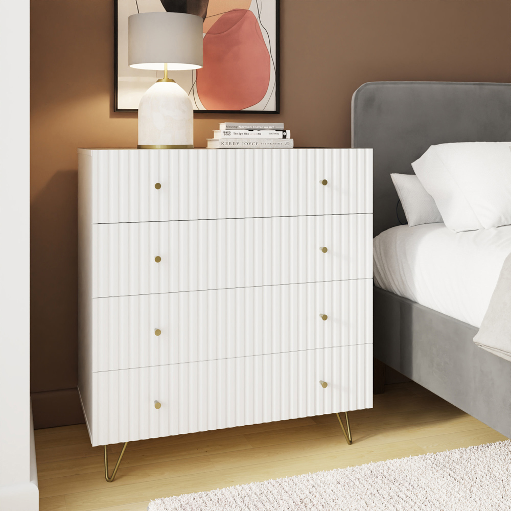 GFW Thalia 4 Drawer White Chest of Drawers Image 7