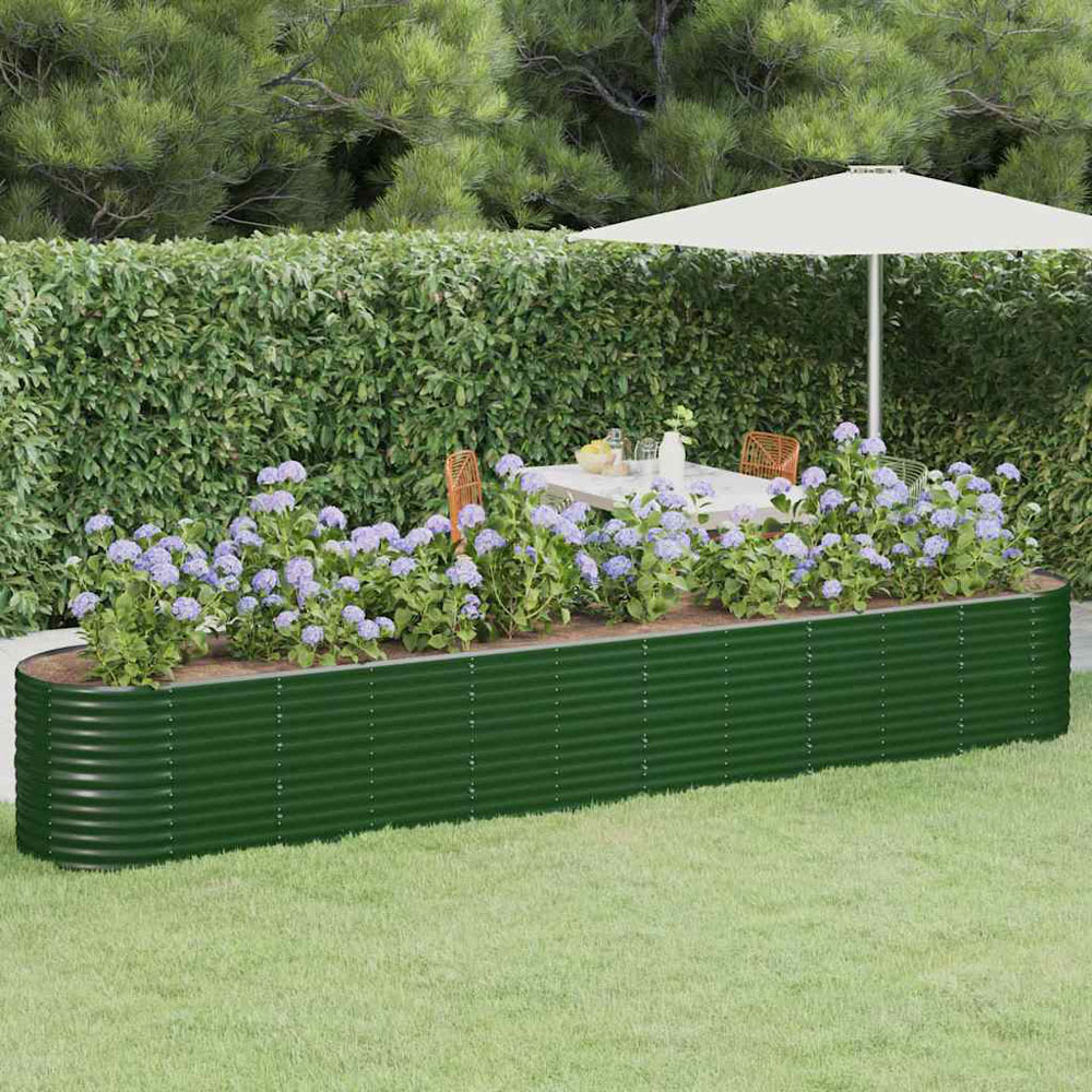 vidaXL Green Galvanised Steel Raised Garden Bed 68 x 80 x 440cm Image 2