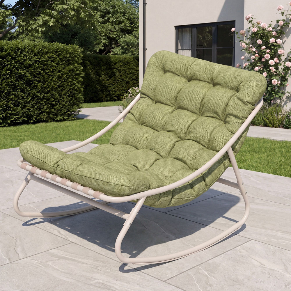 Artemis Home Softrock Green Outdoor Rocking Chair Image 2