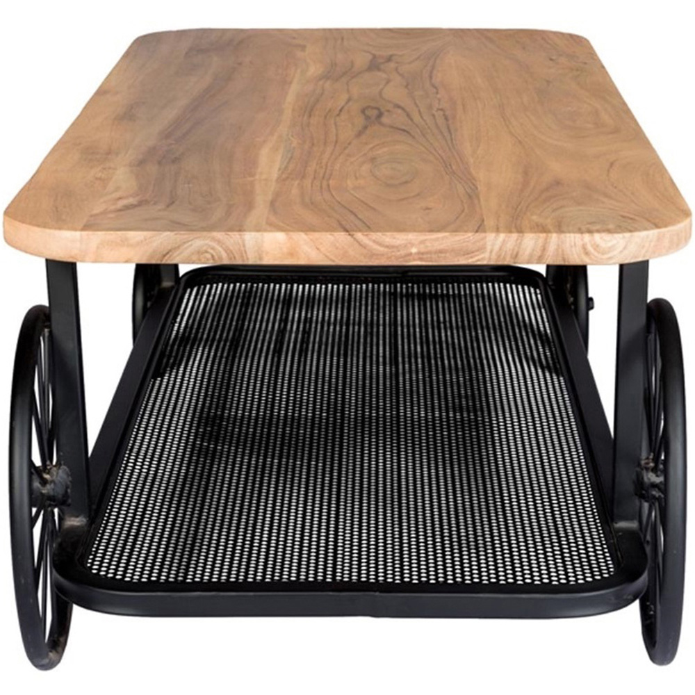 Brooklyn Clemet Single Shelf Wheel Coffee Table Image 4