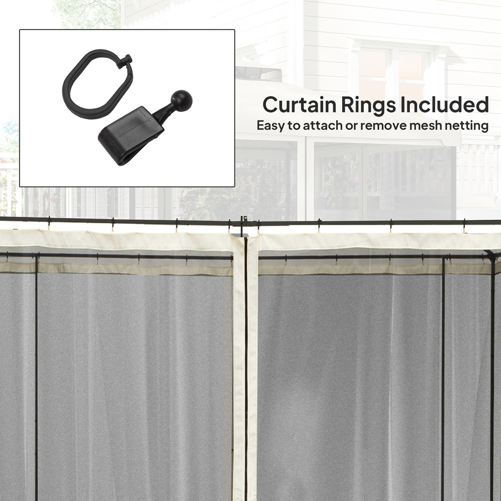 Outsunny 3 x 3m Mesh Mosquito Netting Screen Wall Image 5