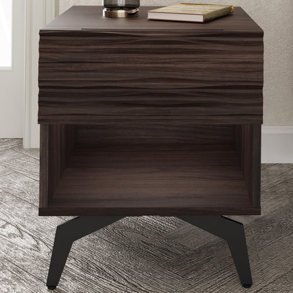 GFW Bantham Dark Walnut Lamp Table Image 1