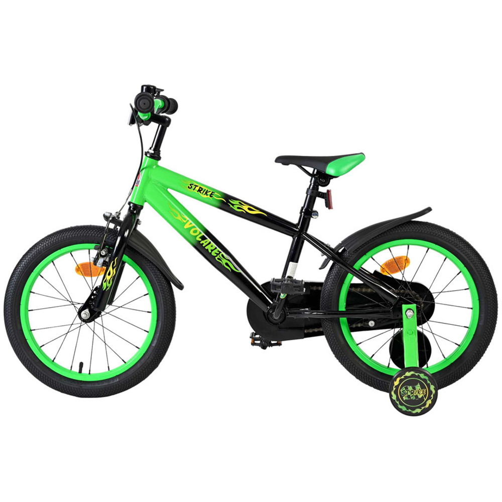 Volare Strike Kids 16 inch Green and Black Bike with Stabilisers Image 5