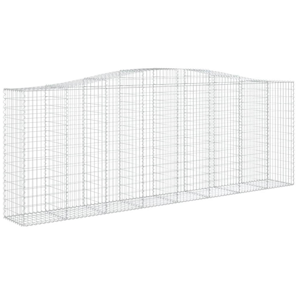 vidaXL Silver Galvanised Iron Gabion Basket 400 x 50 x 140/160cm 2 Pack Image 1