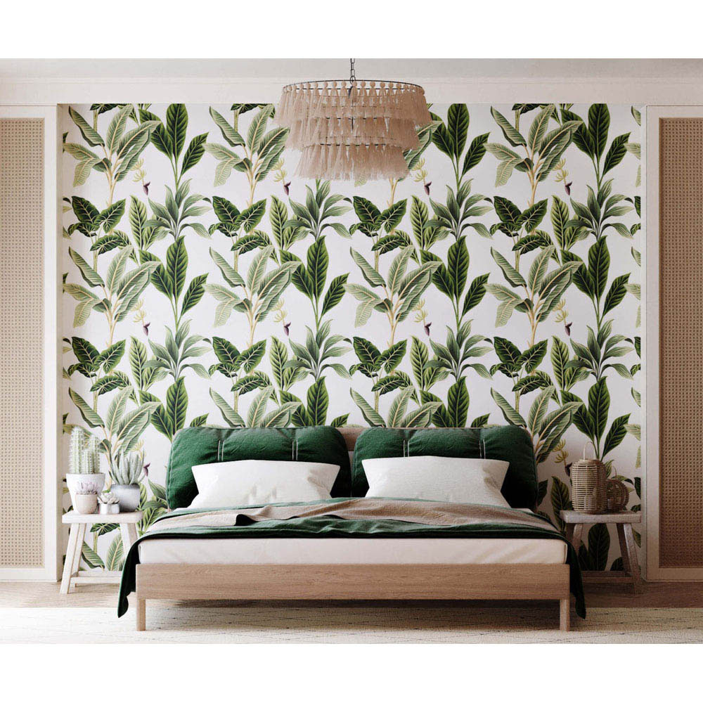 Bobbi Beck Eco Luxury Vintage Tropical White Wallpaper Image 3