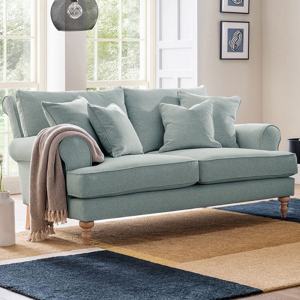 Eastwood Faro 2 Seater Small Aqua Sofa Image 1