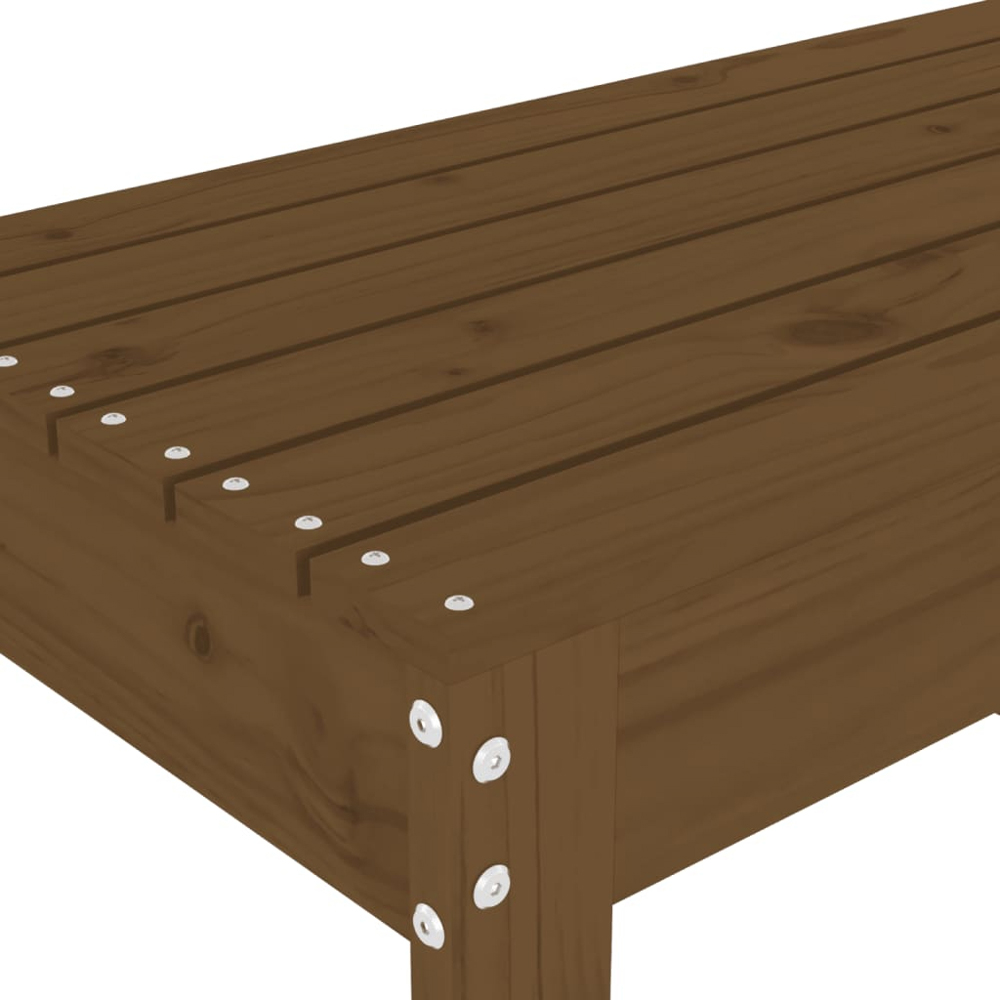 vidaXL Honey Brown Solid Pine Wood Slatted Garden Bench 110 x 38 x 45cm Image 6