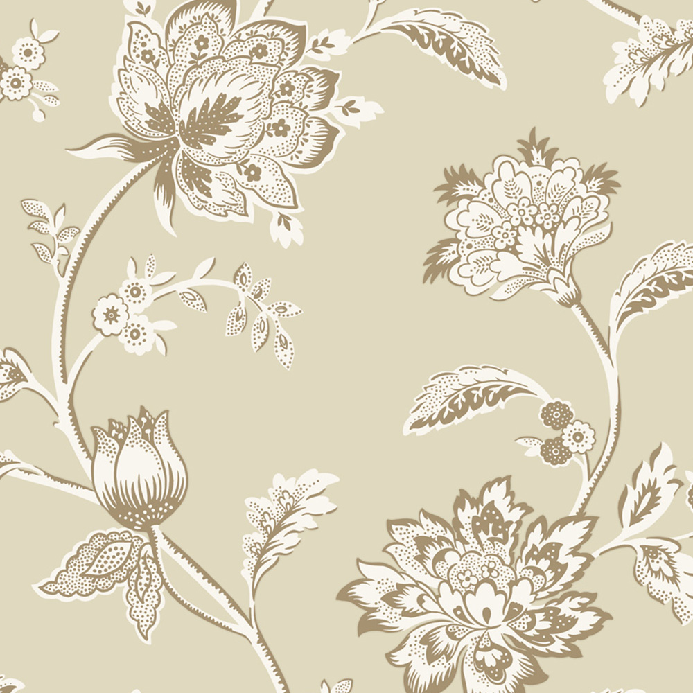 Fine Decor Juliette Floral Natural Wallpaper Image 1