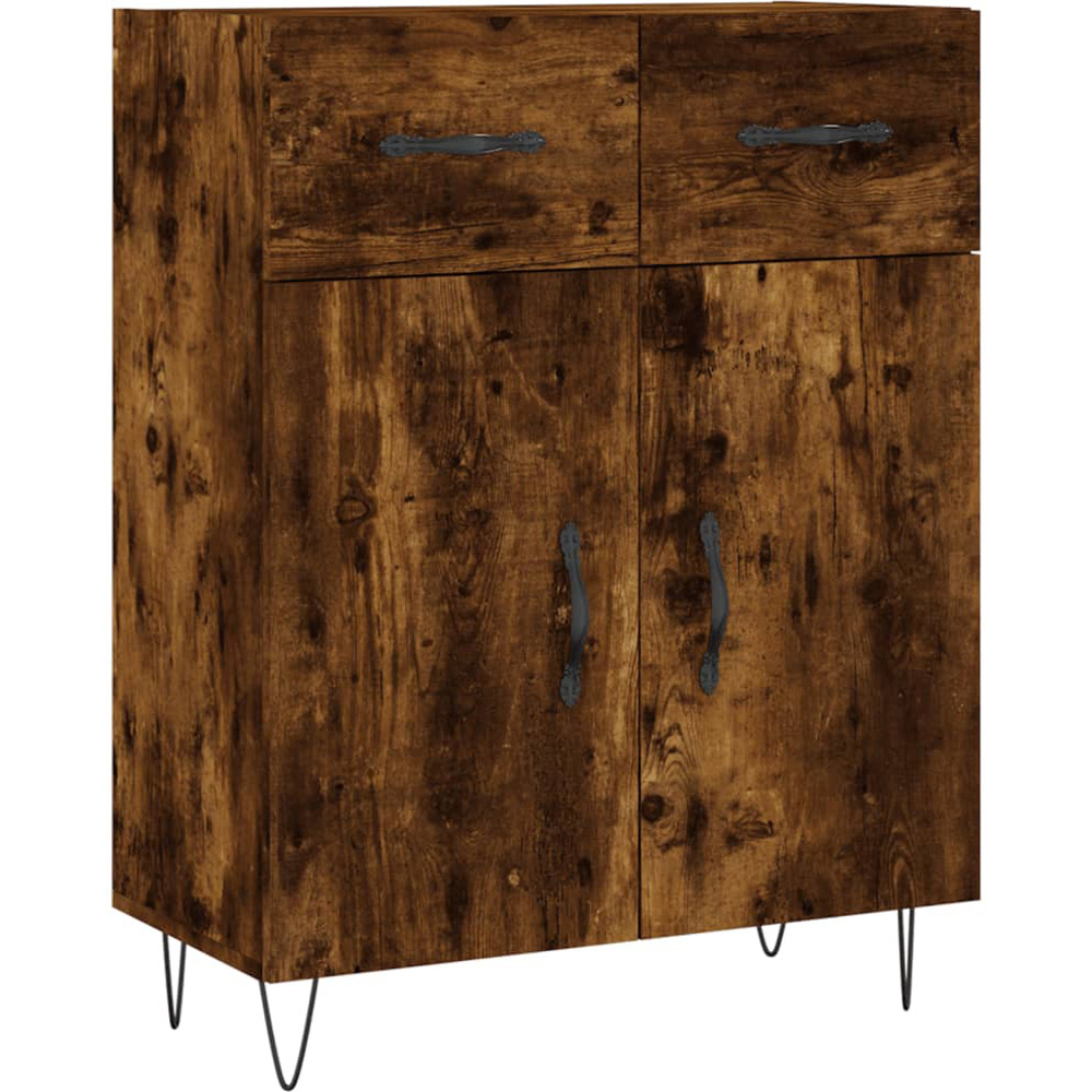 vidaXL 2 Door 2 Drawer Smoked Oak Sideboard Image 2