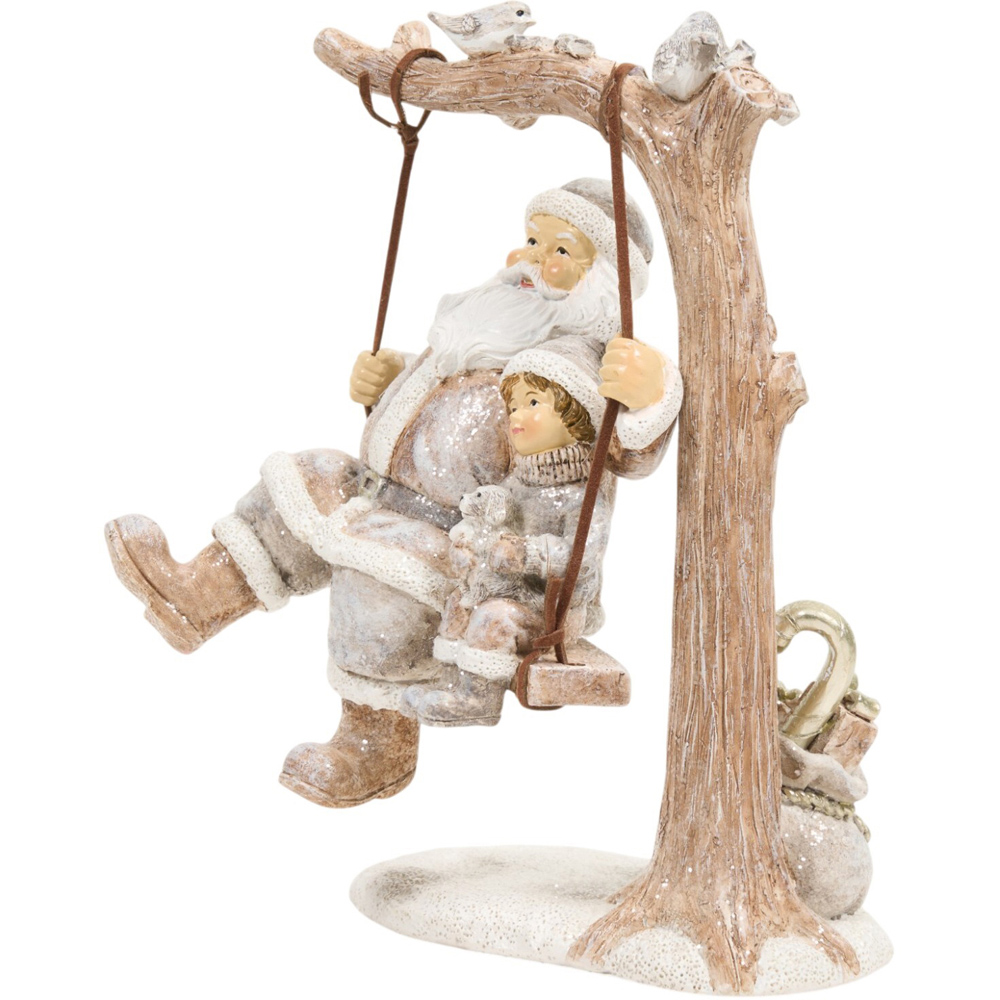 Scandi Santa On Swing Decoration Image 2