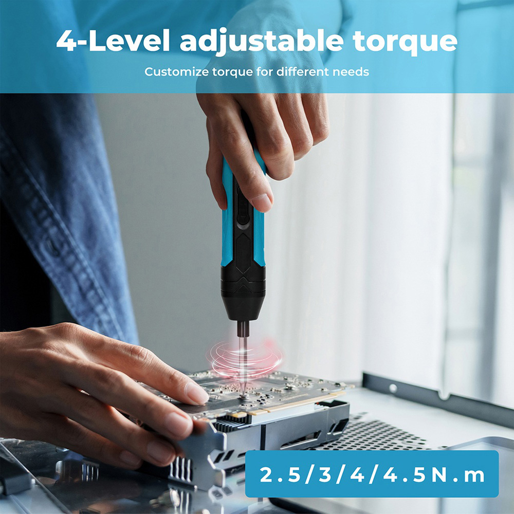 Traderight 4V Cordless Electric Dual Mode Screwdriver Set with Battery Image 7