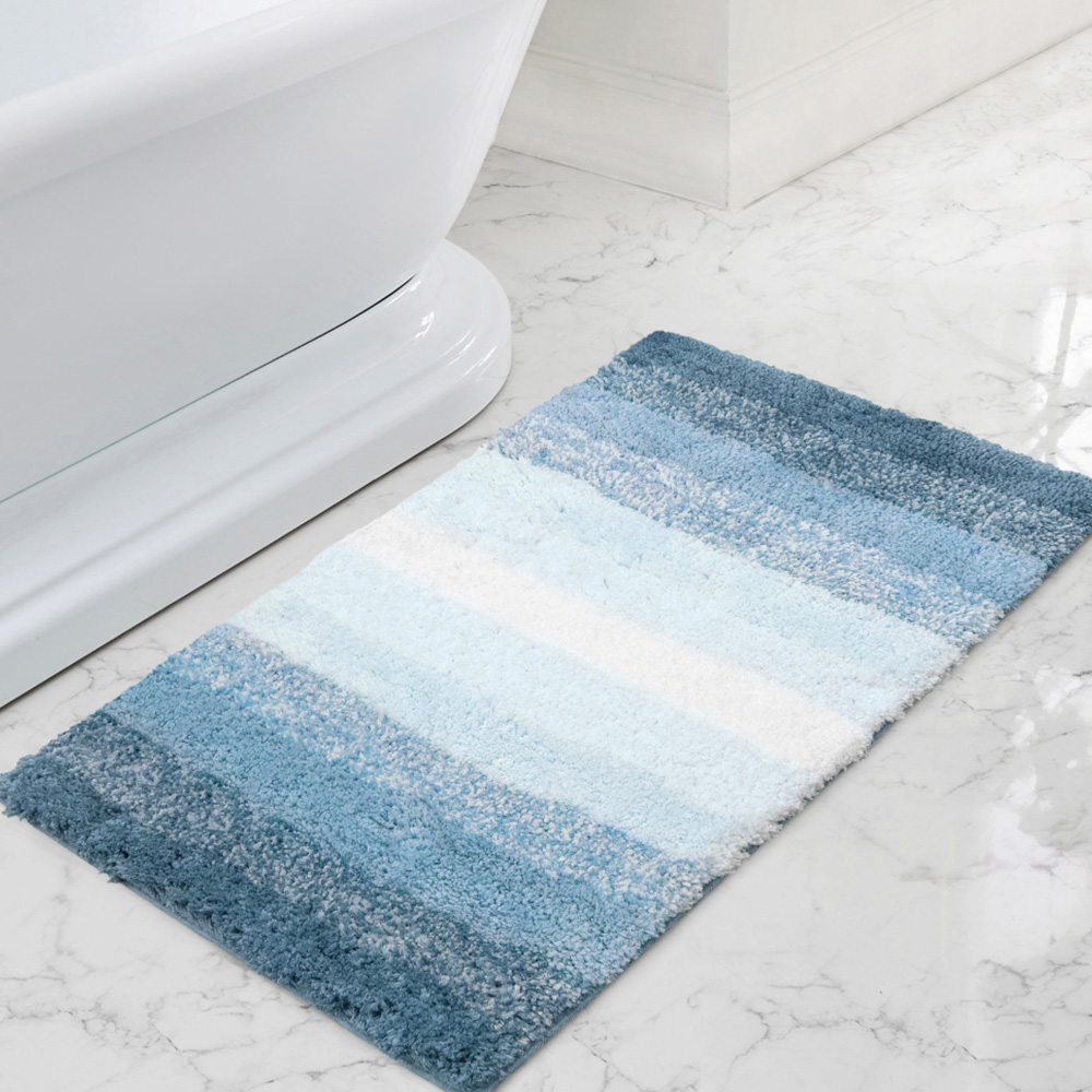 Mayfair Superstripe Blue Bath Mat Set Image 7