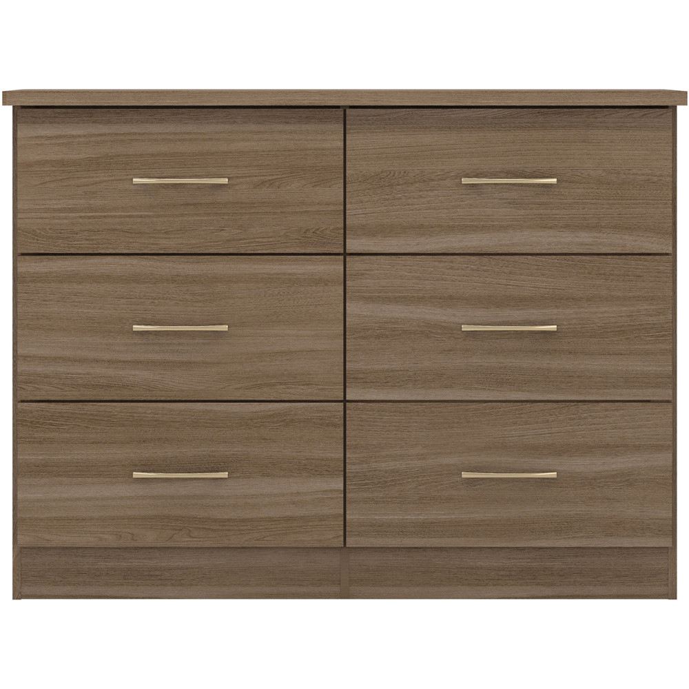 Seconique Nevada 6 Drawer Rustic Oak Effect Chest of Drawers Image 3