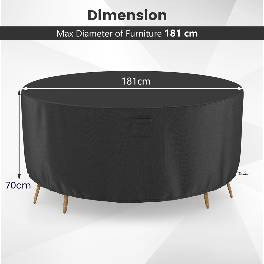 Costway Black Medium Round Patio Furniture Cover Image 9
