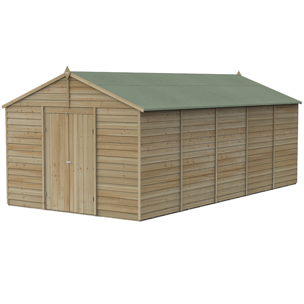 Forest Garden 4LIFE 10 x 20ft Double Door Apex Shed Image 1