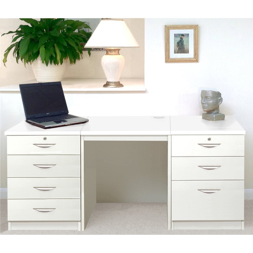 R White Cabinets 7 Drawer White Set-09 Desk Image 4