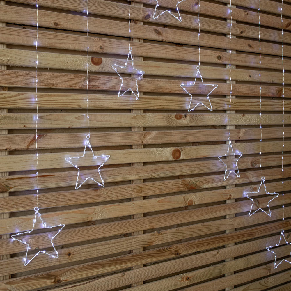 Samuel Alexander 303 White LED Star Pin Wire Christmas Curtain Lights 1.2 x 1.2m Image 6