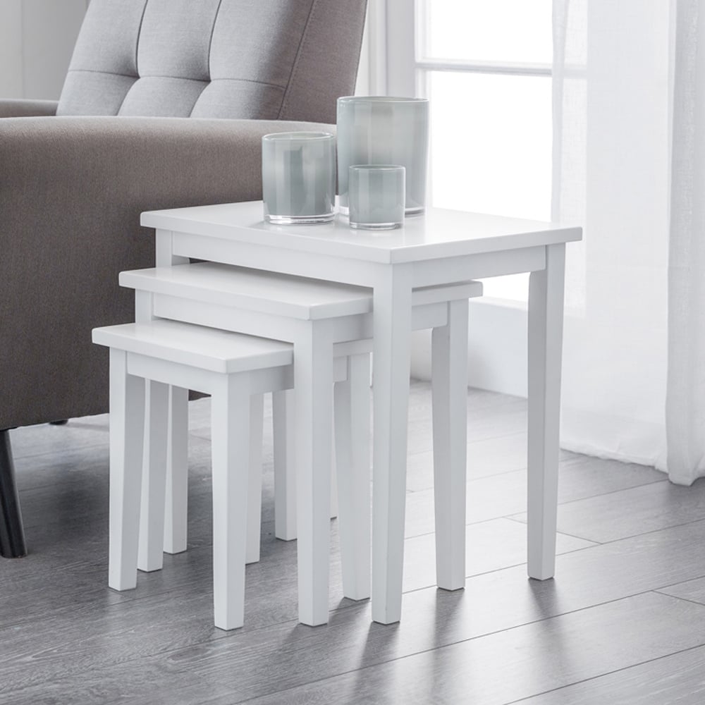 Julian Bowen Cleo Pure White Nest of Tables Set of 3 Image 1