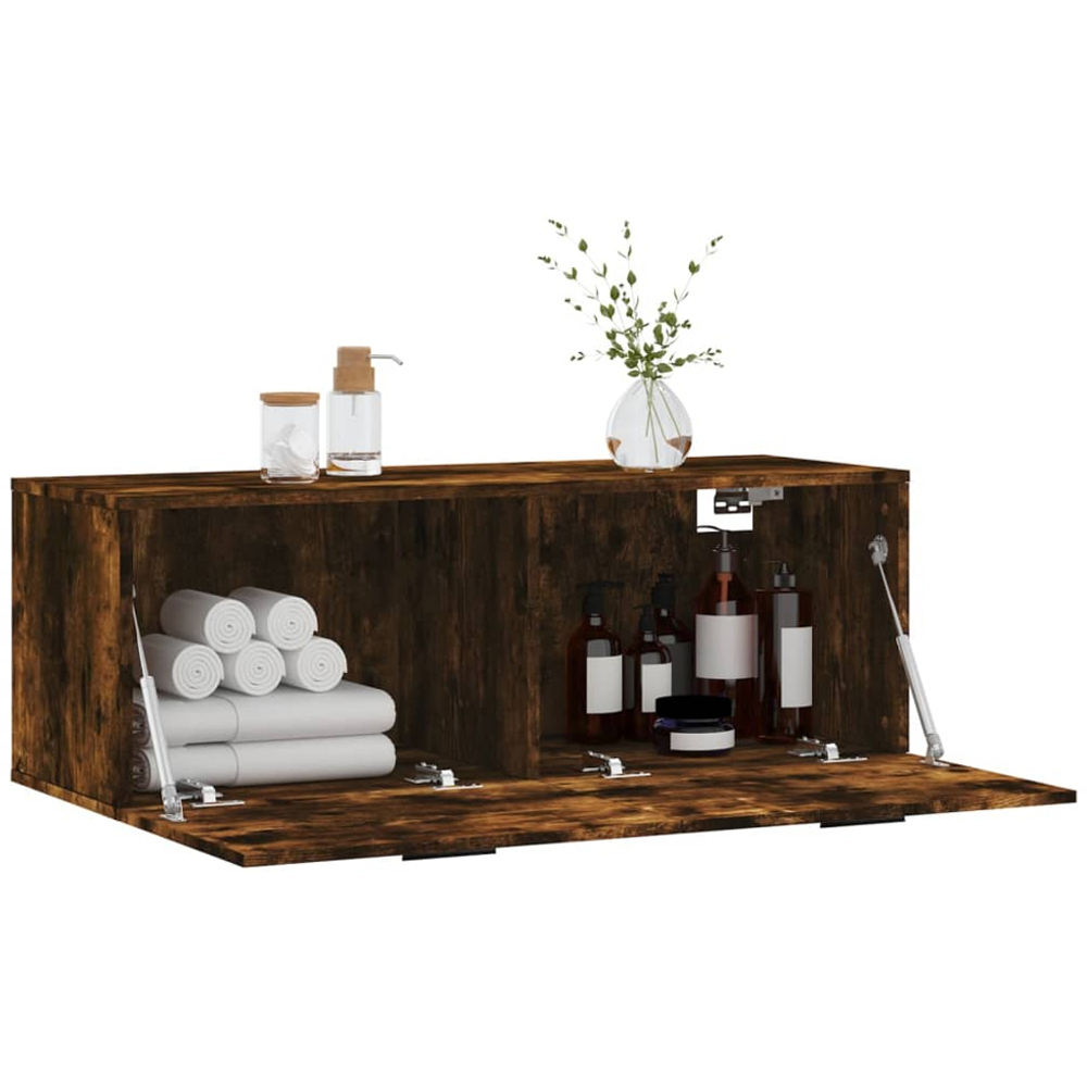 vidaXL 2 Door Smoked Oak Wall Cabinet Image 4