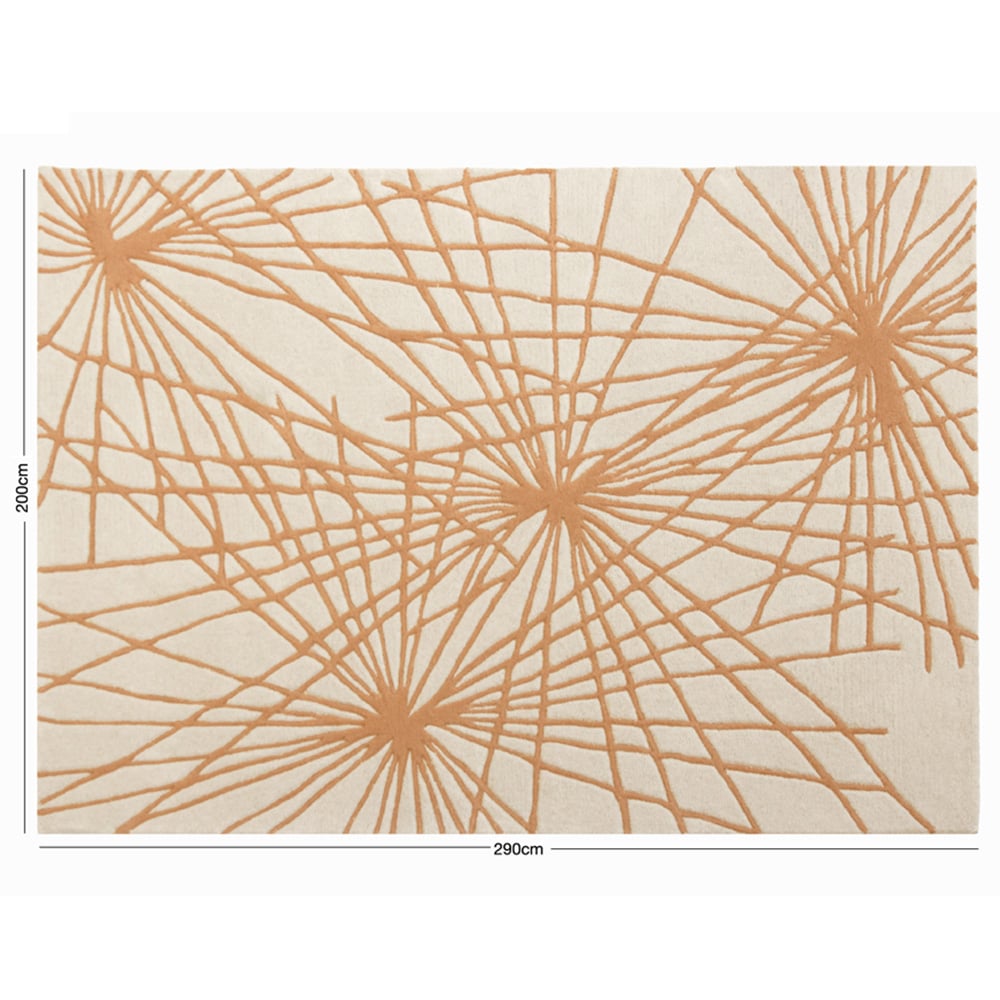 Esselle Home Aura Starburst Natural and Orange Rug 200 x 290cm Image 7