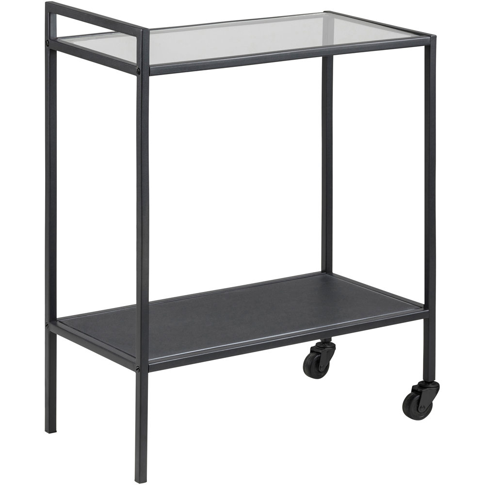 Florence Seaford Single Shelf Black Metal Serving Trolley Image 1