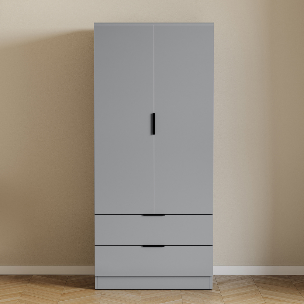 VIDA DESIGNS Trega 2 Drawer 2 Door Grey Wardrobe Image 3