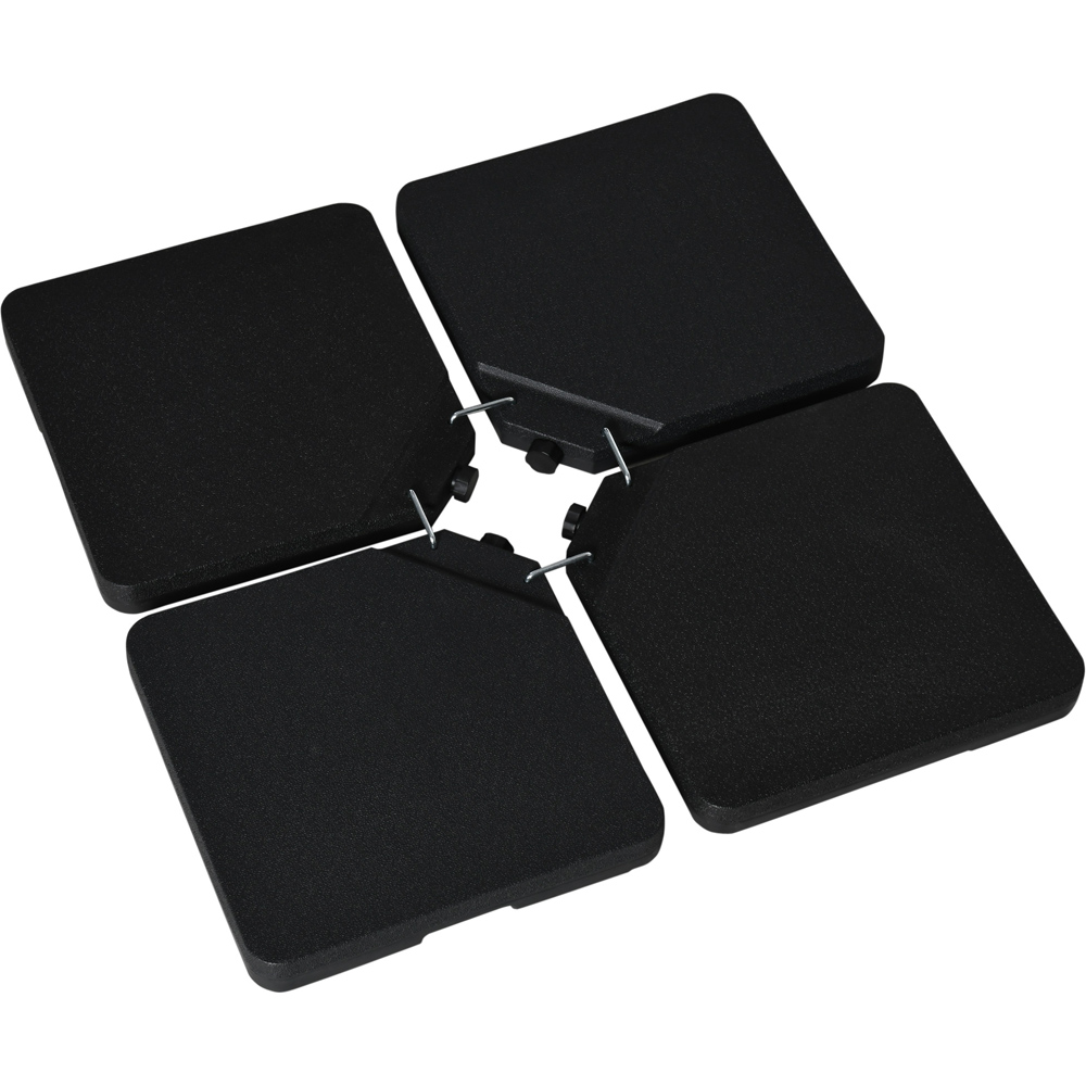 Outsunny Set of 4 Black Cantilever Parasol Base Image 1