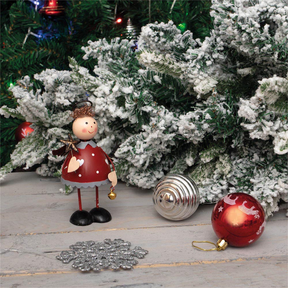 St Helens Red Metal Angel Ornament 14.5cm Image 3
