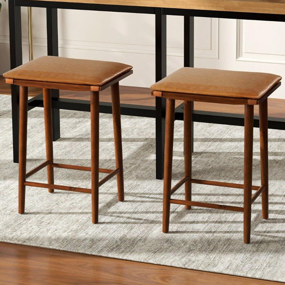 Costway Dining Bar Stool with Removable Cushion Set of 2 Image 1