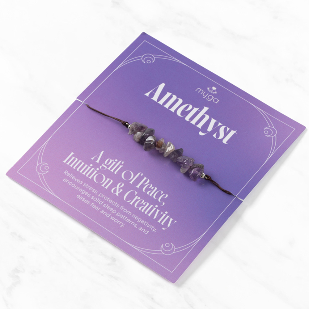 Myga Amethyst Gemstone Chip Bracelet Image 3