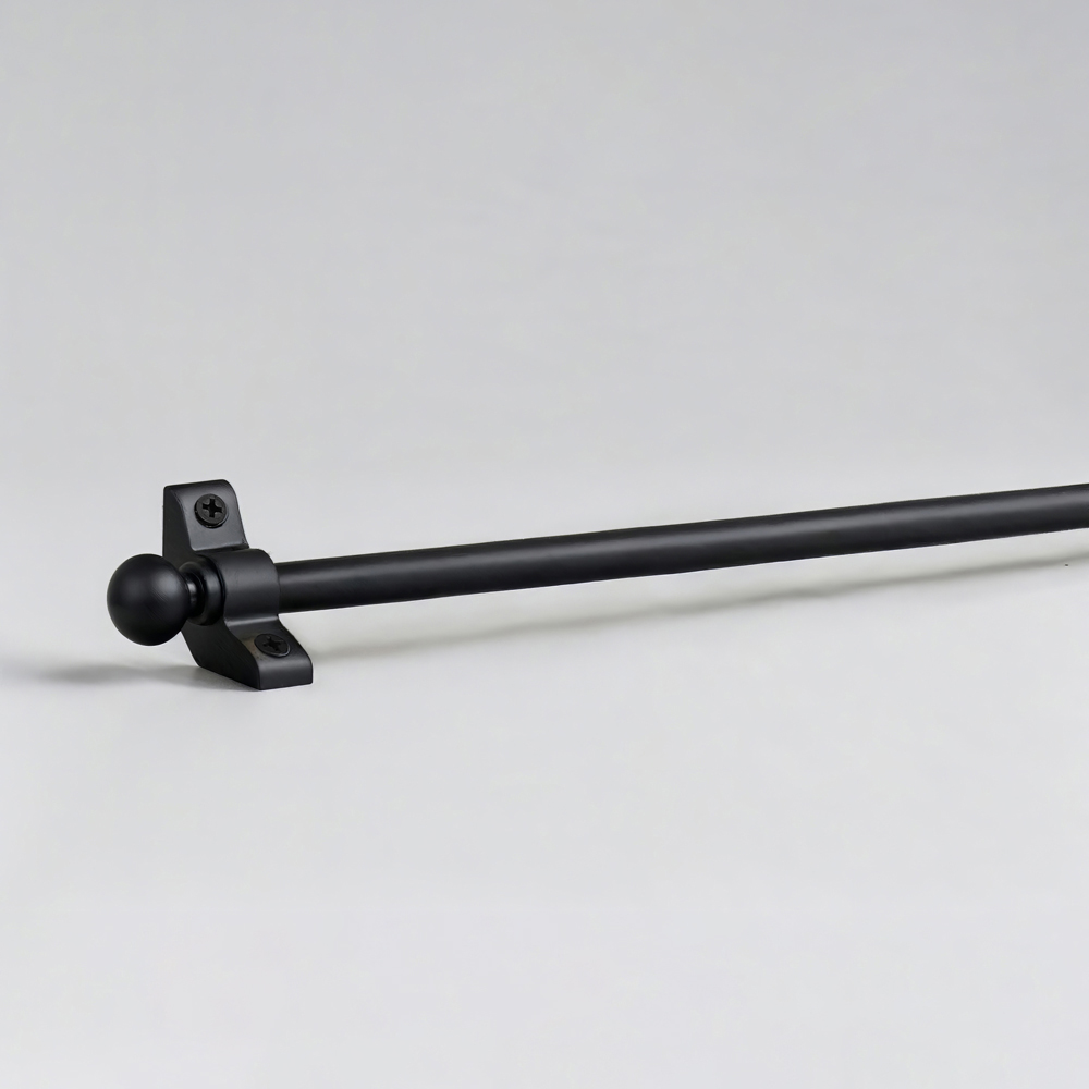 New Edge Blinds Matt Black Ball End Finial Premium Metal Stair Rod Set 72.5cm x 10mm 13 Pack Image 3