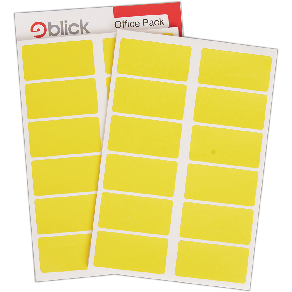 Blick Yellow Rectangular Self Adhesive Office Stickers 25 x 50mm 320 Pack Image 4