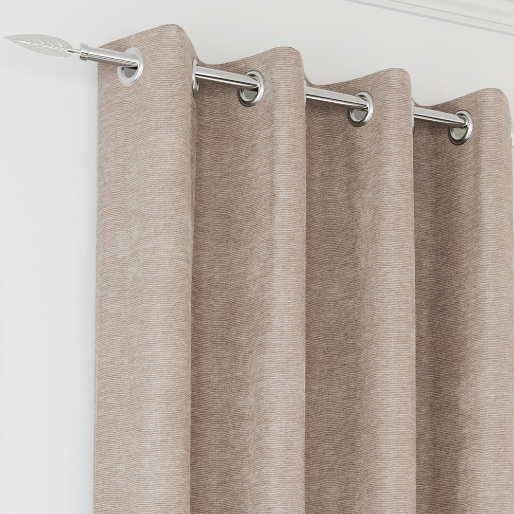 Enhanced Living Knightsbridge Sand Chenille Thermal Blackout Eyelet Curtains 168 x 183cm Image 2