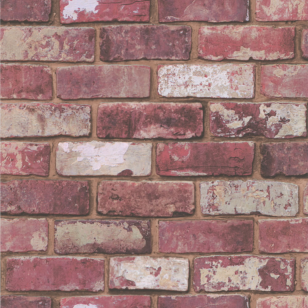 Fresco Wallpaper Red Brick Wall | Wilko